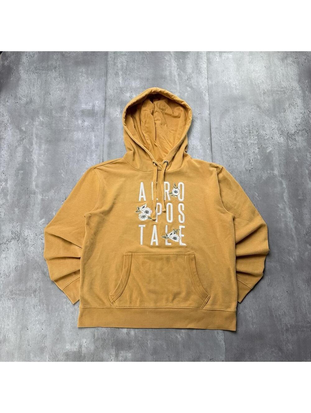 Y2K Yellow Aeropostale Grunge Floral Boxy Hoodie